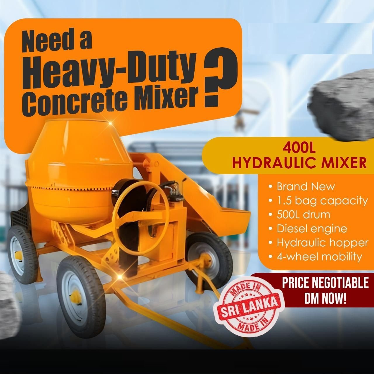 heavy duty concrete mixer for sale pannipitiya