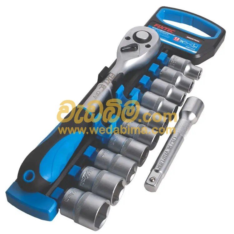 1/2 Inch 12Pcs Ratchet Handle with Sockets Set