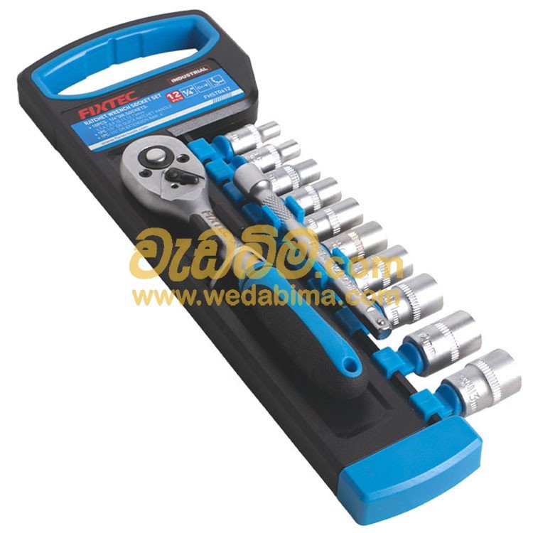 3/8 Inch 12Pcs Ratchet Handle with Sockets Set