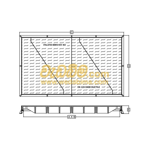 1220mm x 675mm Clear Open Double Seal Cast-Iron Manhole Cover with Frame